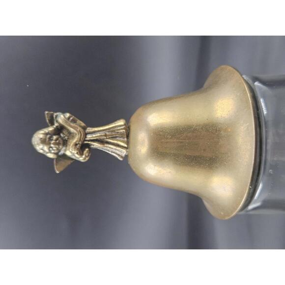 Other - VINTAGE Brass Angel Finial Hand Bell Cherub Figural Brass Holiday Decor Korea